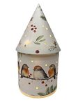 DIVAS SPIRITUAL LED Light Up Cone House Christmas Home Decor Ornament New Lamp Lights Xmas Snowman Decoration (Robin (31646))