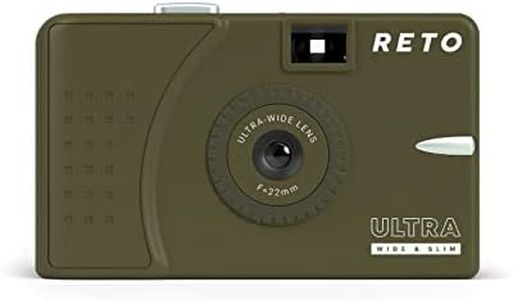 RETO Cámara de película Ultra Ancha y Delgada de 35 mm, Reutilizable, Lente de 22 mm de Ancho, sin Enfoque, Peso Ligero, fácil de Usar (Oliva)
