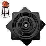 ZDSYZXB 6 Inch Heavy Duty Bar Stool Swivel Plate, Chair Swivel Base with Solid Ring of Ball Bearings,360 Degree Swivel Square Heavy Duty Turntable for Swivel Chair or Recliner, Black