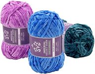 100g Velvet Knitting Yarn Super Soft Chunky Crochet Ball Craft 3PLY Multi Colors Soild Colours 1xBall (Navy)