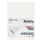 Premier Stationery A4 Heavy Activity Card- White (220gsm)- Pack of 50, Double-sided card, A4 Card for printers, Perfect for card making activities, DIY Crafts, Scrapbooking and much more