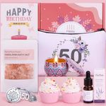 50th Birthday Gifts for Women, Personalised Birthday Hampers for Her Turning 50, Funny 50 Year Old Pamper Gifts Basket for Best Friend, Mum, Sister, Wife, Auntie, Ladies 50th Birthday Presents Ideas