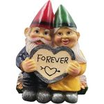 SHOOHS Garden Gnome Couple Mr and Mrs Wood Couple Shelf Sitter Garden Gnomes Outdoor Clearance Valentines Day Gnome Resin 'Forever Love' Romantic Home Patio Lawn Decor (Love)