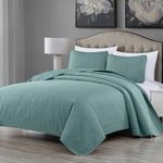 Chezmoi Collection Austin 3-Piece Oversized Bedspread Coverlet Set King, Spa Blue, 118 by 106-Inch