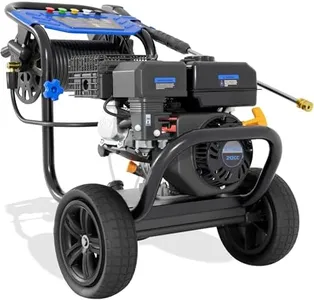 MUTAOMAY 3600PSI Gas Pressure Washer, 2.3GPM Heavy-Duty High Power Washer with 212CC Engine, 5 Quick-Connect Nozzles, 30ft High-Pressure Hose & Hose Reel, Maintenance-Free Aluminum Axial Cam Pump