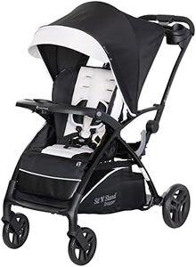 Baby Trend Sit N' Stand 5-in-1 Collapsible Shopper Stroller with Canopy, Visor, Extendable Storage Basket, Phone Tray, and 2 Cup Holders, Modern Khaki