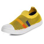 MYAU Slip On Mesh Shoes Boys and Girls (Yellow/Navy, numeric_13)