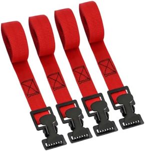 XSTRAP STANDARD 4pk 1" x 5-1/2ft JUST Clip All-Purpose Lashing Strap, Alligator Thumb Buckle Cargo Secure Utility Webbing, Red