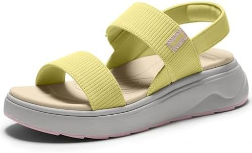 Vilanva Women's platform sandals Comfortable Cushioned Walking Shoes with Soft Insole Backstrap Casual Open Toe Summer Sandals Lemon Yellow Size 11
