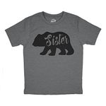 Toddler Sister Bear Tshirt Cute Funny Family Tee for Little Sister Crazy Dog Novelty Toddler T-Shirts for Sister Soft Comfortable Funny Toddler Tee Dark Heather Grey 4T