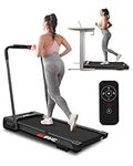 FYC Under Desk Treadmill - 2 in 1 Folding Treadmill for Home 300LBS Weight Capacity, Free Installation Foldable Treadmill Compact Electric Running Machine, Remote Control Walking Jogging for Office