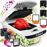 fullstar Vegetable Chopper, Spiralizer, Vegetable Slicer, Vegetable Dicer, Food Chopper Dicer Pro, Spiralizer Vegetable Cutter - Veggie Chopper (Plastic, Polypropylene, Stainless Steel, Black/White)