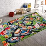 Kids Rug Play mat Toy for Kids,31"X59" Large Play Rugs with Roads for Bedroom and KidRooms, 3D Design Car Rug of Fun on,Area Rug Mat with Non-Slip Backing,Car Mat Great for Playing with Cars and Toys