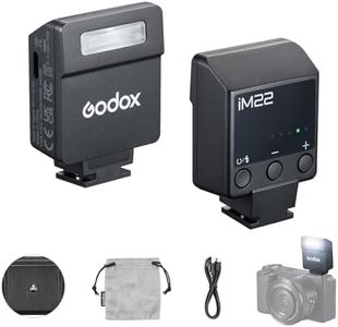 GODOX iM22 Mini Camera Flash Speedlite with Rechargeable Lithium Battery 470mAh, 440 Full-Power Flashes, Universal On Camera Flash for DSLRs & Mirrorless Cameras with Single-Contact Hot Shoe