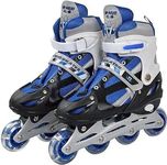 Kesar Bhavani New Inline Skates, Adjustable Inline Roller Skates for Kids, Teens and Adults, Unisex Outdoor Skating Shoes Roller Blades with Featuring Wheels for Skating (Colerfull Skating) (Blue)