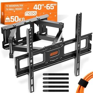 RICOO S5244 TV Wandhalterung Schwenkbar für 40-65 Zoll Fernseher TV Halterung bis 50 Kg VESA 200x200 bis VESA 400x400 Wandhalterung Fernseher Halterung Neigbare Fernsehhalterung Wand Schwenkbar