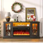 Rolanstar Fireplace TV Stand with L