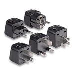 Orei 5-Pack Universal Travel Adapter Set - World Wide International Adapter - Universal to Type B, C, E/F, G and I - 2 in 1 - CE Certified - RoHS Compliant - Use in US, UK, Europe, Australia and More