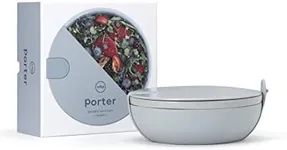 W&P Porter Ceramic Bowl Lunch Container w/ Protective Non-slip Exterior, Slate 1 Liter | Lid & Snap-tight Silicone Strap | Food Storage, Bento Box, Meal Prep | BPA-Free Ceramic