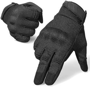 AXBXCX Breathable Flexible Touch Screen Full Finger Motorcycles Gloves for Men Running Airsoft Paintball Driving ATV Motocross Climbing Camping Black L