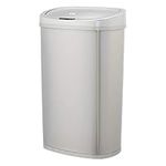 Amazon Basics Stainless Steel Rectangular Dustbin with Hands-Free Motion Sensor, 50-Liter, Silver