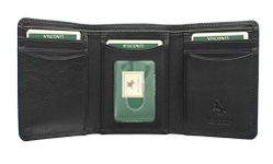 VISCONTI Heritage Collection Compton Leather Tri-Fold Wallet RFID Blocking HT18 Black
