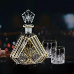 Hand-painted Gold Decanter Set for 