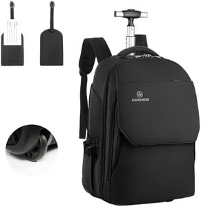 Hivexagon Sac à Dos Ordinateur Portable à Roulettes, 19 pouces Sac à Dos à Roulettes résistant à l'eau Cartable a Roulette - parfait pour les voyages, les étudiants et les affaires (noir)
