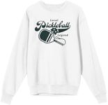 Bioworld Local Pickleball Legend Women's Vintage-Inspired White Crew Neck Sweatshirt-3XL