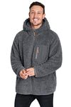 CityComfort Mens Fleece Hoodie, Fluffy Zip Up Fleece Jacket (Grey, M)