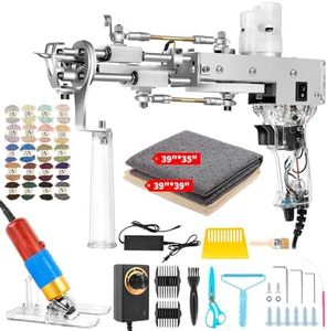 Vehipa Rug Tufting Gun with Carpet Trimmer - Tufting Gun Starter Kit - 2 in 1 Cut Pile Carpet Gun & Loop Pile - Rug Making Kit & Trimmer& Cloth& Yarn for DIY Home Decor & Craft Devotees