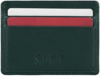 SLNT Napa Top Grain Leather RFID & NFC Signal Blocking Simple Card Wallet - Contains 4 Credit Card Slots and 1 Center Pocket - Clean, Sleek, Stylish Design - Slim and Lightweight Profile (Olive)