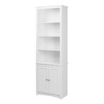 Prepac WSBH-0004-1 Tall Bookcase with 2 Shaker Doors, White