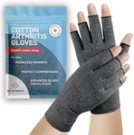 Dr. Arthritis Essentials Open-Fingertip Arthritis Gloves, Compression Gloves Ideal as Carpal Tunnel Gloves, Raynauds Gloves, Hand Brace for Arthritis, Fingerless Gloves Men & Women (Grey, Medium)