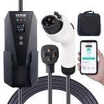 VEVOR 240V Portable EV Charger Level 2, SAE J1772 Electric Vehicle Charger，16/20/24/32A Adjustable Current Plug-in Home EV Charging Station with 25-Foot Charging Cable NEMA 14-50P