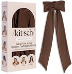 Kitsch Set & Flow Active Heatless Curling Headband For Women – Achieves Heatless Curls Overnight, No Heat Damage | Heatless Curlers with Flexible Fit | Great During Gym, Travel - Chocolate Brown, 1pc