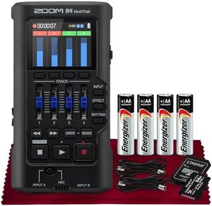 Zoom R4 Multitrak - 32-Bit Float Recorder, 4-Track Recording w/Stereo Bouncing, Dual XLR/TS Inputs, Built-In Mic with 2 XLR Cables, Batteries, and 64GB MicroSDXC
