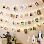 Fairy Lights for Bedroom,100 LED 50 Clips Photo String Lights W/ 8 Mode USB Powered, Twinkle Icicle Festoon String Lights W/Remote & Timer for Indoor Xmas Party Wall Wedding Home décor Products(Warm)