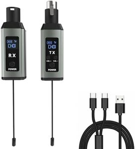DIGIMORE Wireless XLR Transmitter and Receiver | Up to 100ft Range | 2400 MHz Frequency | 5Hrs Long Battery | <5ms Latency | Ideal for Microphones, Instruments & Line Transmission (D-740)