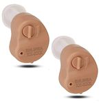 Enlinea K-80 In the Ear Hearing Aid, Mini Invisible Hearing Amplifier, Volume Adjustable Device For Adults & Elders, Men & Women For Mild Hearing Loss Pack Of 2 (6 Month Seller Warranty)