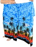 LA LEELA Men's Swim Trunk Swimsuits Sarong Pareo Wrap One Size Blue-F345