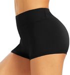 TNNZEET Biker Shorts Women - 8"/5"/3" High Waisted Tummy Control Workout Gym Spandex Booty Yoga Volleyball Shorts, A-black, Small-Medium