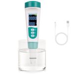 Koolertron Multi Functional 5-in-1 PH TDS Meter Thermometer Swimming Pool Digital Water Tester, Mini Water Quality Meter for Saltwater, Seawater, Aquariums, Voice Rechargeable Salinity Tester