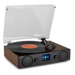 Audizio Tulsa Retro Record Player | Bluetooth Record Players | Vinyl Player With Built-In Speakers | DAB Radio | USB Recording | Stylish Vintage Design | Perfect for Vinyl Enthusiasts