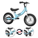 Qiani Balance Bike 2 in 1 for Toddlers,Kids 2 3 4 5 6 7 Years Old,Balance to Pedals Bike,12 14 16 inch Kids Bike,with Pedal kit,Stabilisers,Brakes(blue, 12 inch)