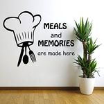 DECOR Kafe Decal Style Meals and Memories Wall Sticker Wall Poster (PVC Vinyl, 68 X 50 cm)