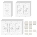 Wall Electric Outlets Insulation Gaskets - 60pcs Set Energy Efficiency Sealers Pads, Universal Socket Switches Plate Insulators, Pre-Punched Rectangle, Single + Double + Triple Foam Cover