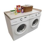 Washer and Dryer Countertop with Edge Rails (Include a Non-Slip) 27.5" Depth x 54" Width Melamine Yellow, Release Your Laundry Room, Table Top for Washer and Dryer, Washer Dryer Work Surface