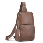 S-ZONE Sling Bag for Women Men Genuine Leather Crossbody Backpack Sling Purses Fashion Travel Hiking Daypack Chest Bags