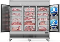 Coolski 82" W Commercial Freezer 72 Cu.ft 3 Door Reach-in Stainless Steel Commercial Freezer for Restuarant, Bar, Shop, Garage, ETL Listed